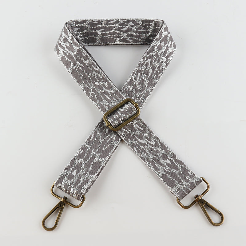 Gold Silk Leopard Bronze Buckle Shoulder Straps