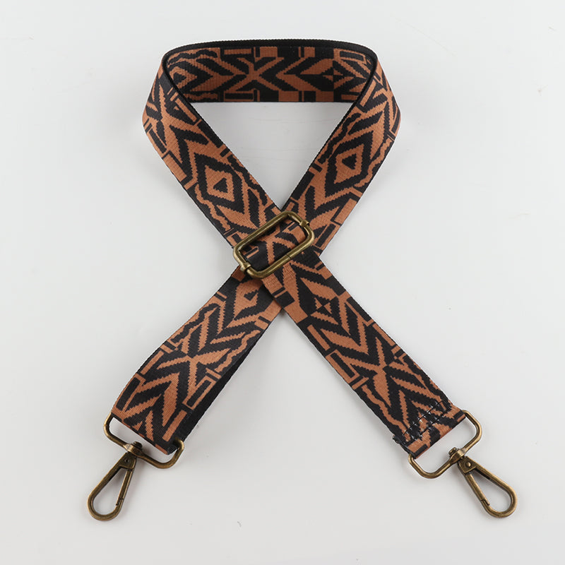 Premium Stripe Geometric Style Bronze Buckle Shoulder Straps