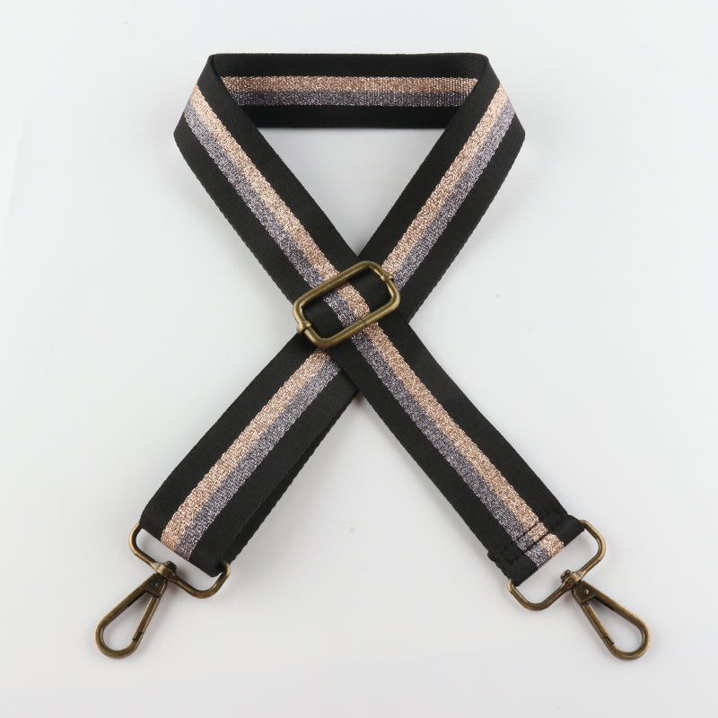 Multicolor Different Styles Stripes Bronze Buckle Shoulder Straps