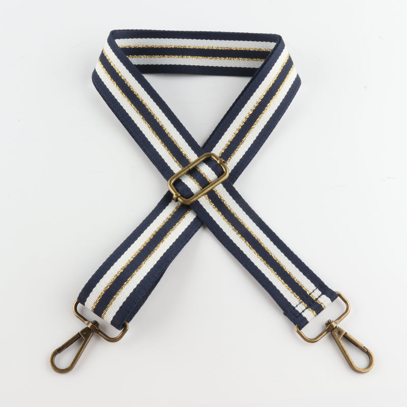 Multicolor Different Styles Stripes Bronze Buckle Shoulder Straps
