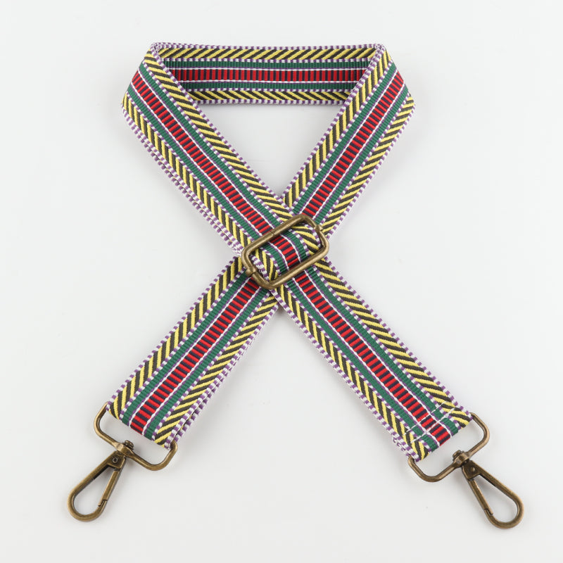 V-cut Stripes Bronze Buckle Shoulder Straps