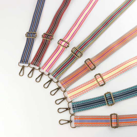V-cut Stripes Bronze Buckle Shoulder Straps