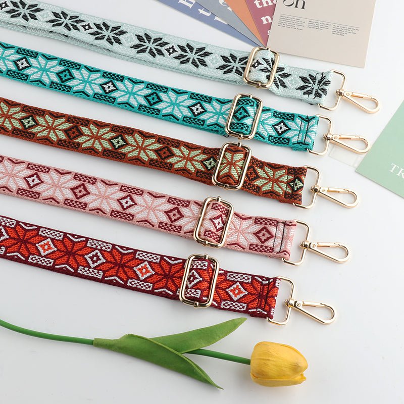 Symmetrical Floral Print Bag Straps