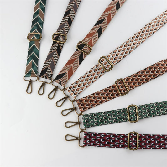 Fish Scale Leaf Pattern Bronze Buckle Shoulder Straps