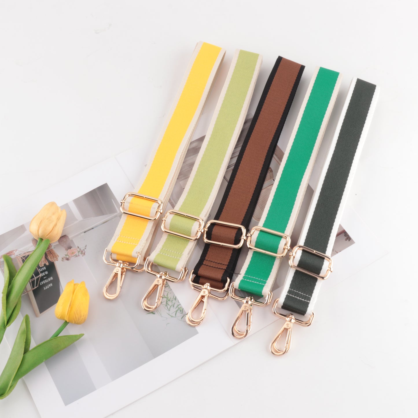 Colorful white edge Bag Shoulder Strap