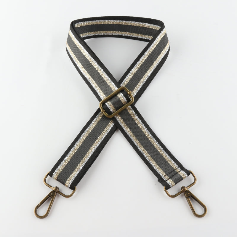 Multicolor Different Styles Stripes Bronze Buckle Shoulder Straps
