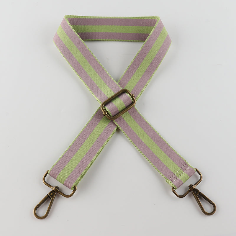 Colorful Black Edge Stripes Bronze Buckle Shoulder Straps