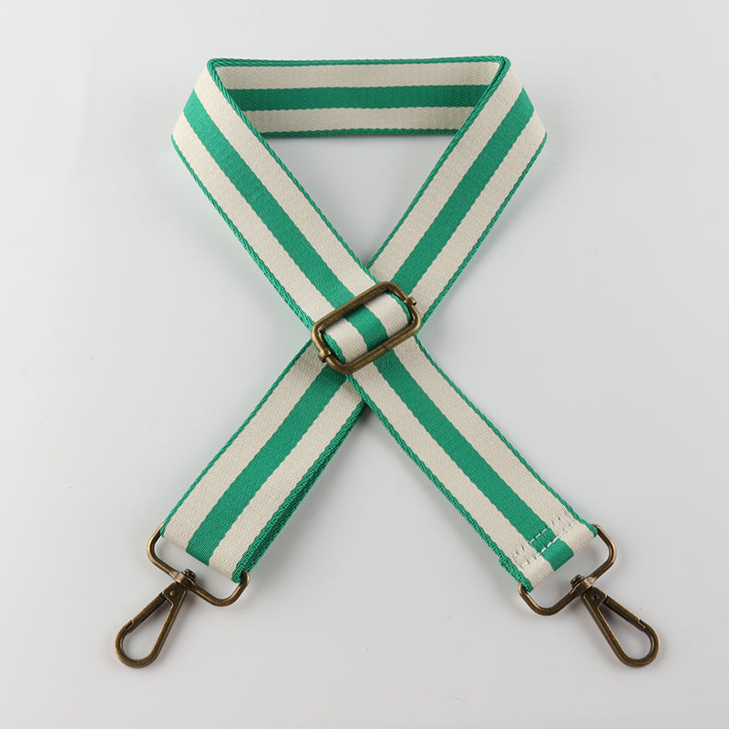 Colorful Black Edge Stripes Bronze Buckle Shoulder Straps