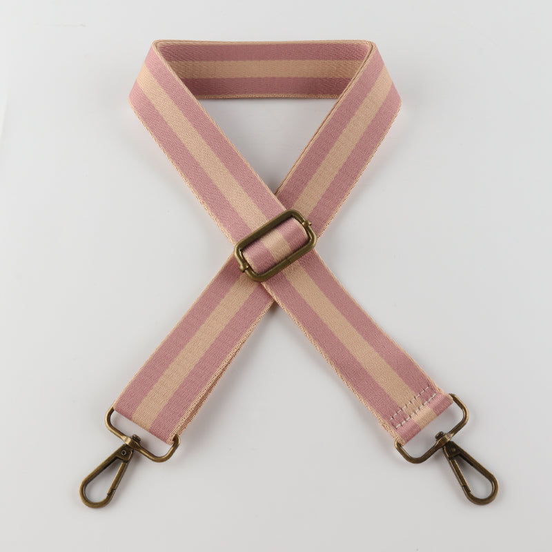 Colorful Black Edge Stripes Bronze Buckle Shoulder Straps