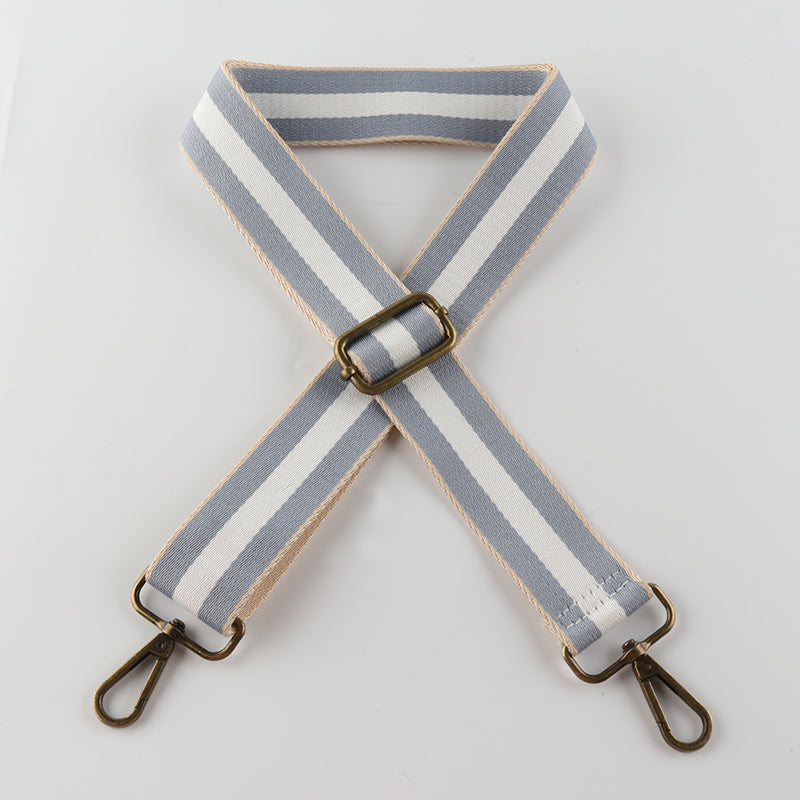 Colorful Black Edge Stripes Bronze Buckle Shoulder Straps