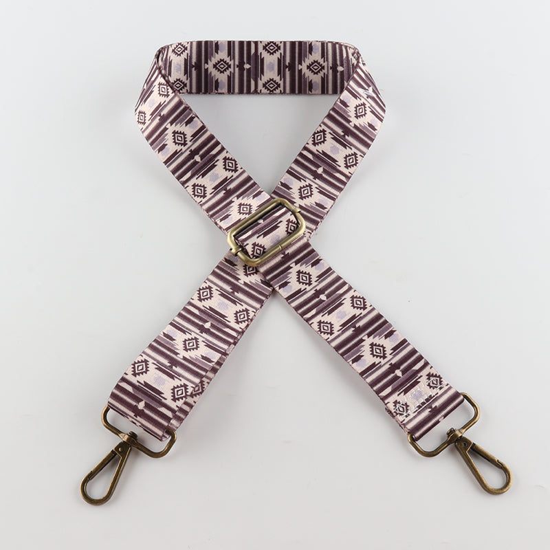 Multicolor Graphic Geometric Print Bronze Buckle Shoulder Straps