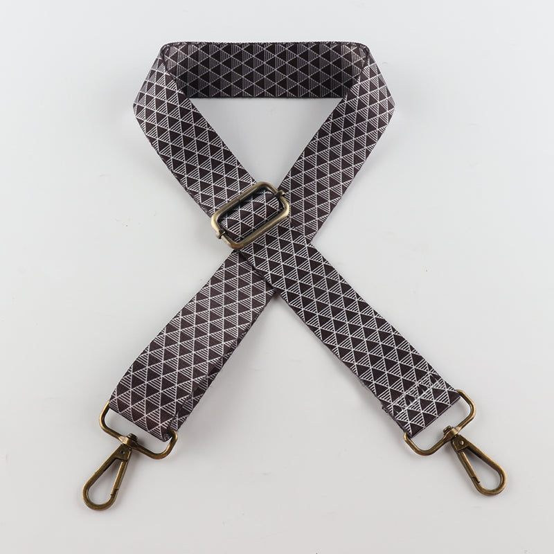 Multicolor Graphic Geometric Print Bronze Buckle Shoulder Straps
