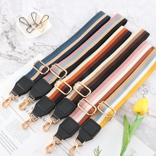 4K Colorful Jacquard Bag Strap with Leather Head