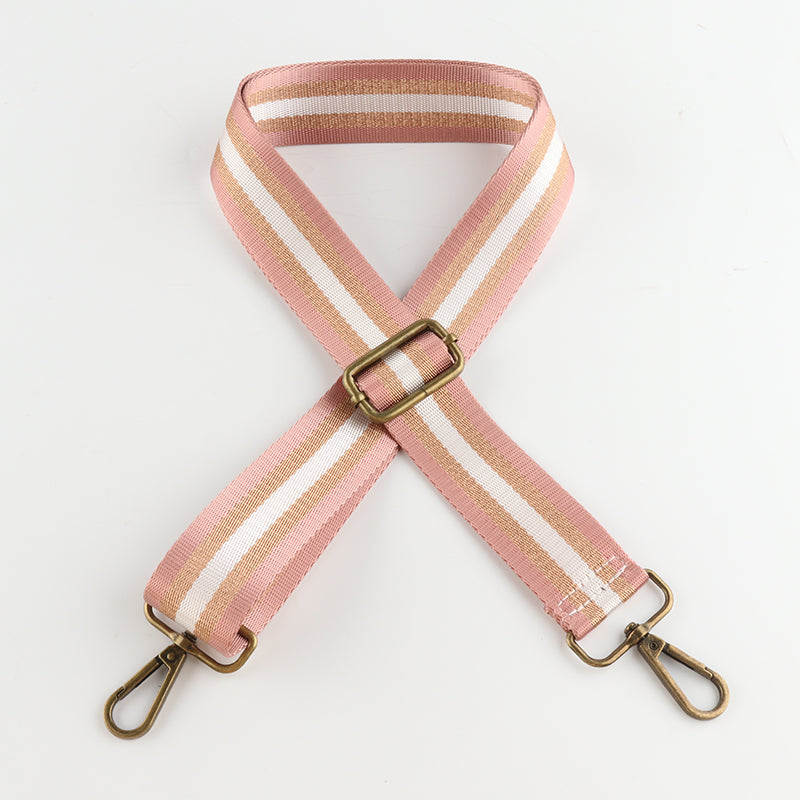Silver Stripe Thread Glitter Bronze Buckle Shoulder Straps