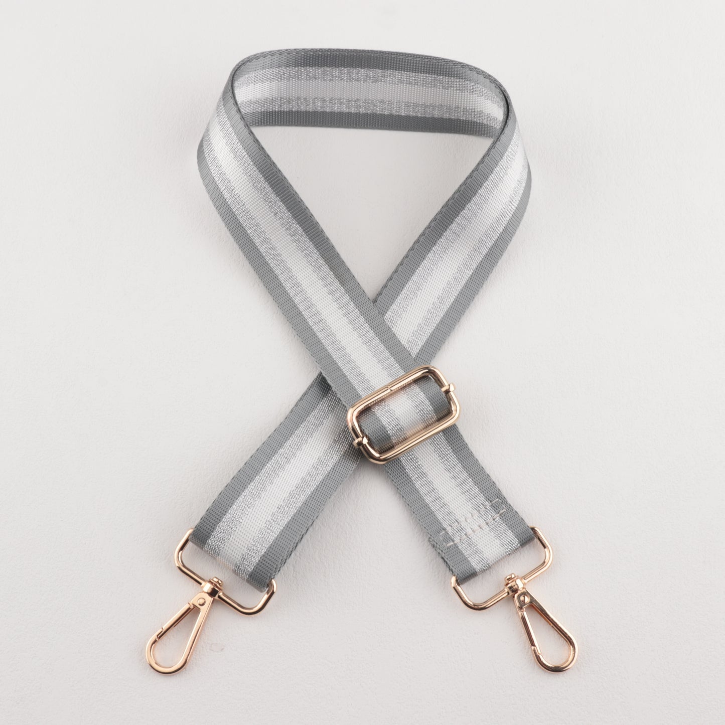 Gold and Silver Stripe Thread Glitter Bag Strap