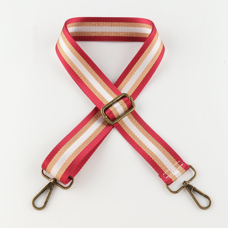 Silver Stripe Thread Glitter Bronze Buckle Shoulder Straps