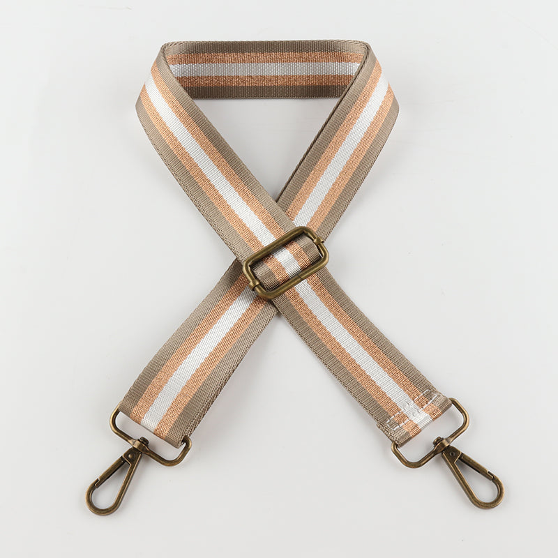 Silver Stripe Thread Glitter Bronze Buckle Shoulder Straps