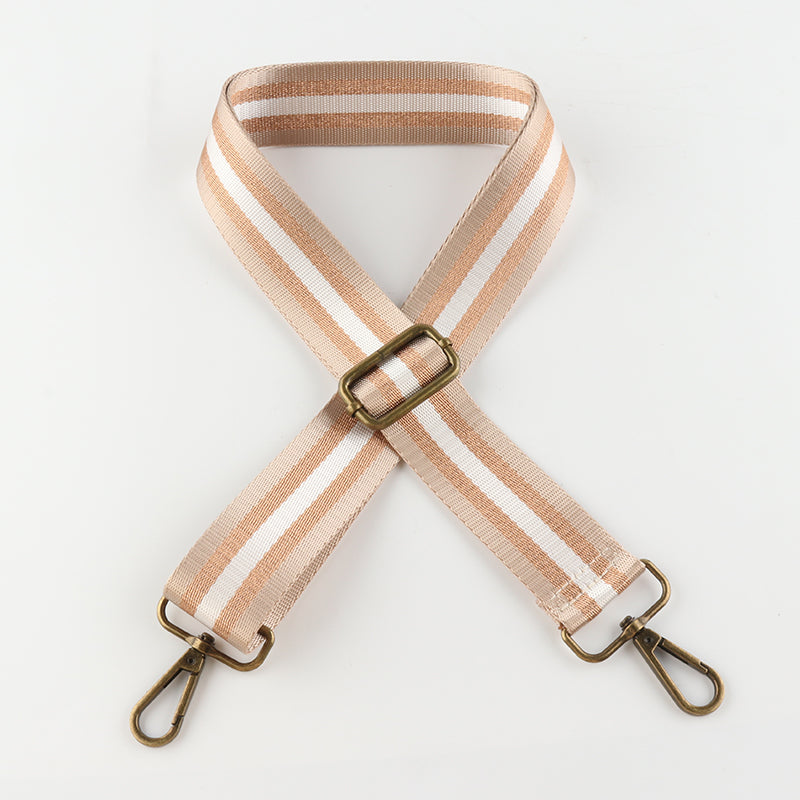 Silver Stripe Thread Glitter Bronze Buckle Shoulder Straps