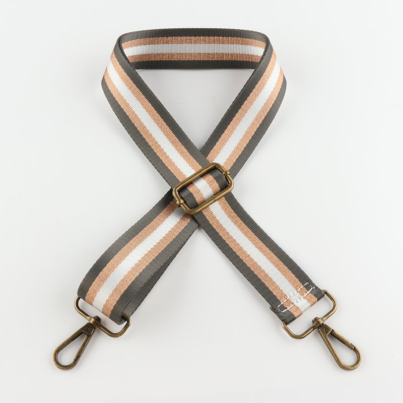 Silver Stripe Thread Glitter Bronze Buckle Shoulder Straps