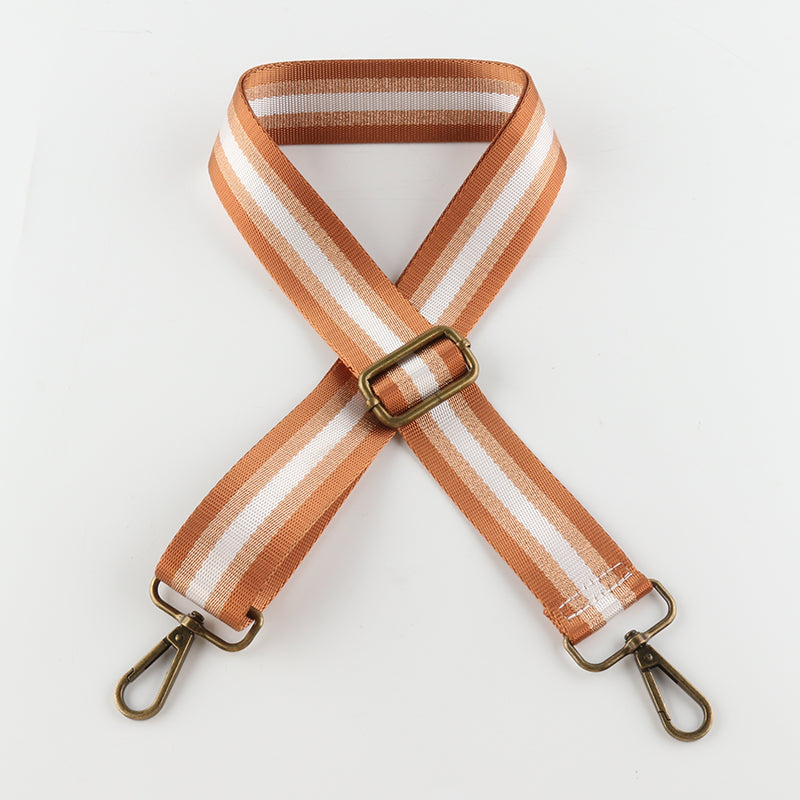 Silver Stripe Thread Glitter Bronze Buckle Shoulder Straps