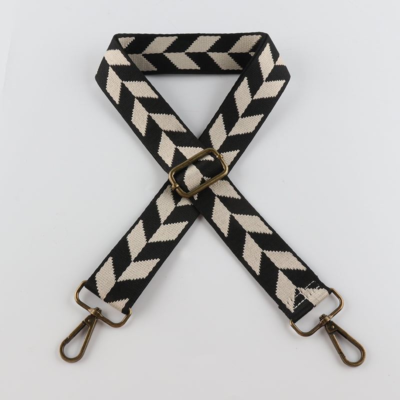 Arrow Check Pattern Bronze Buckle Shoulder Straps