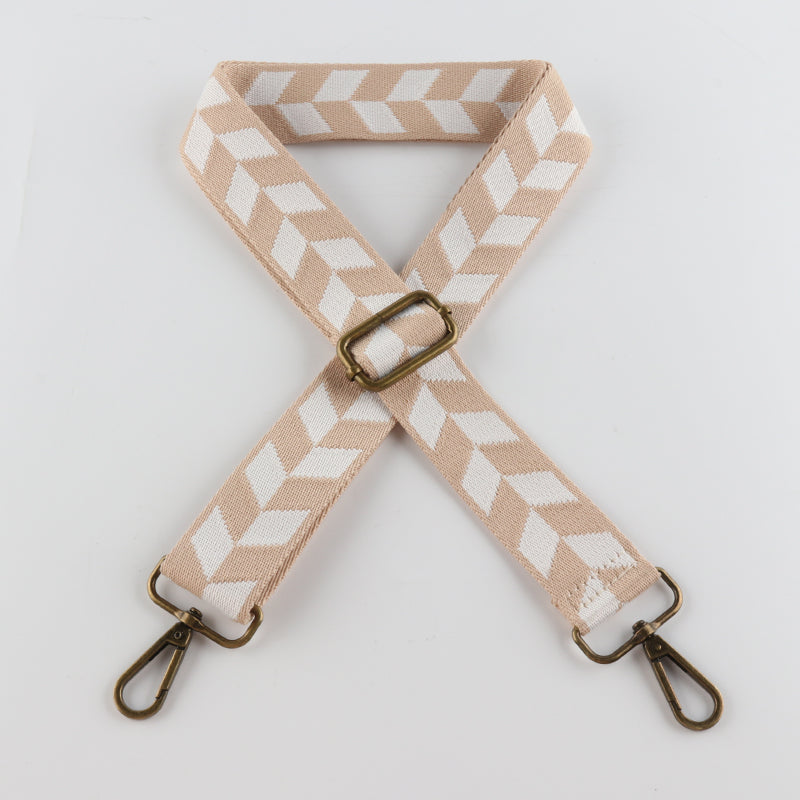 Arrow Check Pattern Bronze Buckle Shoulder Straps