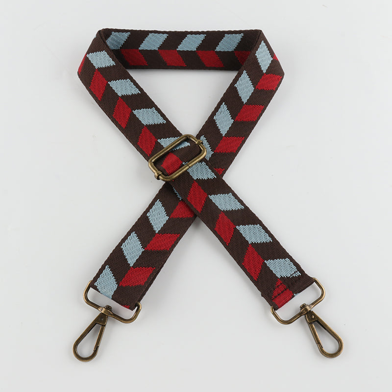 Arrow Check Pattern Bronze Buckle Shoulder Straps
