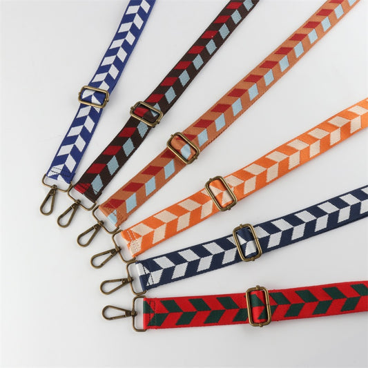 Arrow Check Pattern Bronze Buckle Shoulder Straps