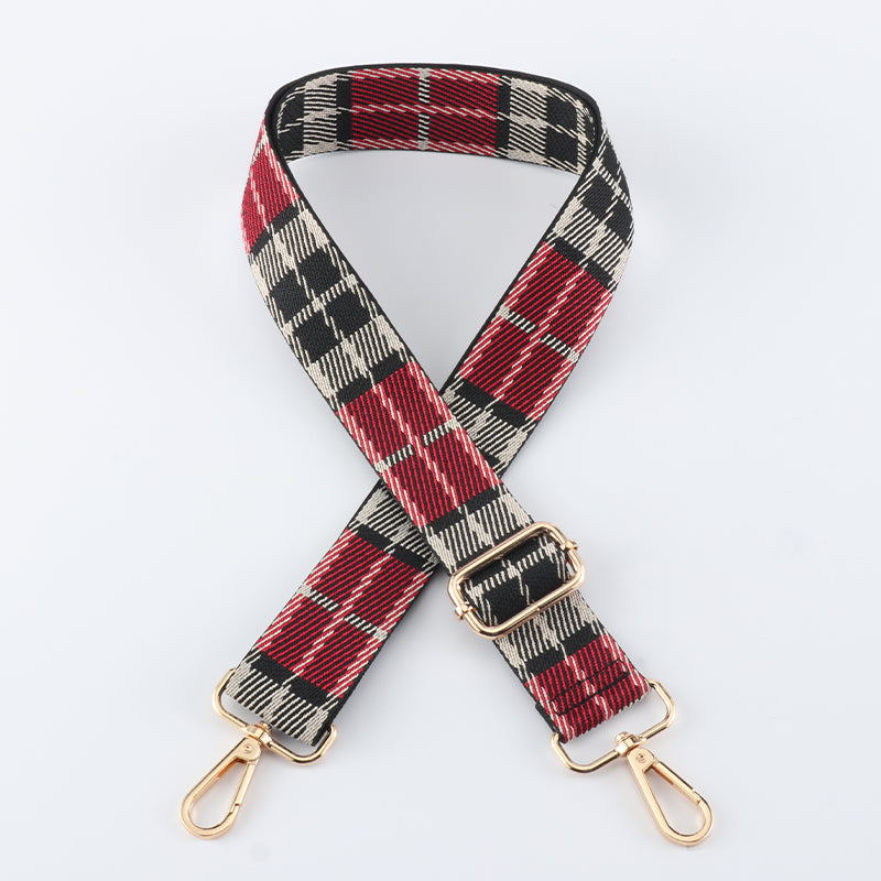 Multicolor Plaid Style Bag Shoulder Strap