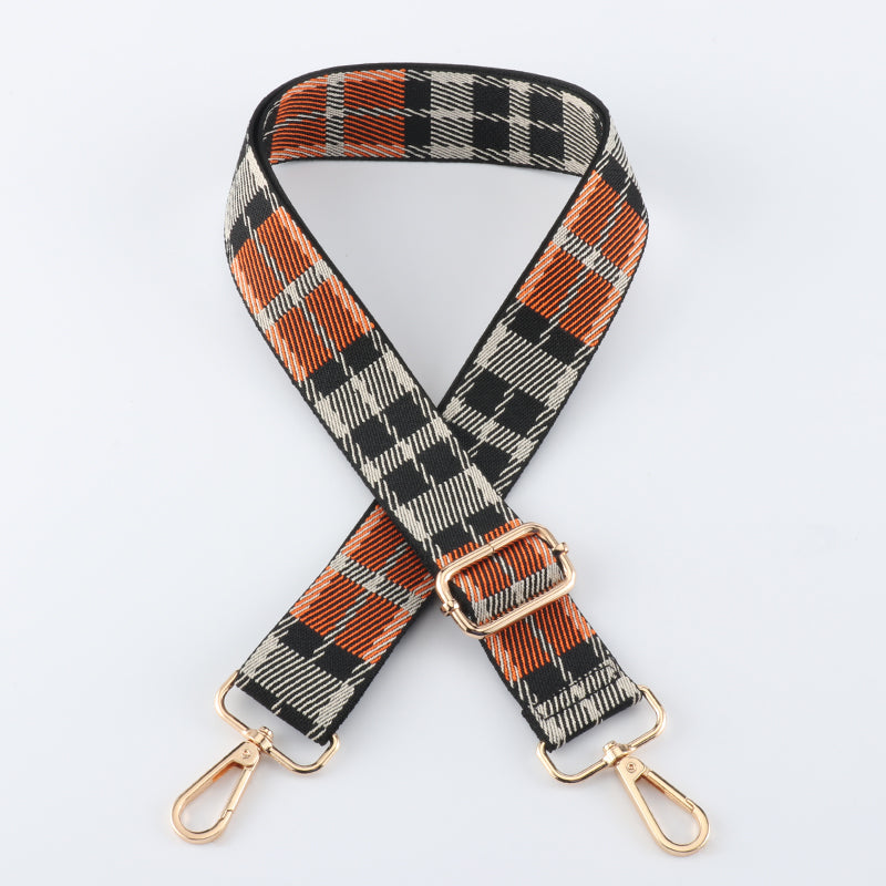 Multicolor Plaid Style Bag Shoulder Strap