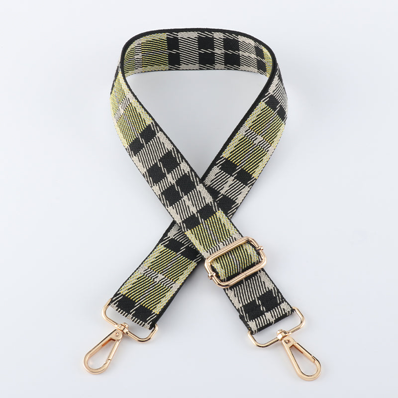 Multicolor Plaid Style Bag Shoulder Strap