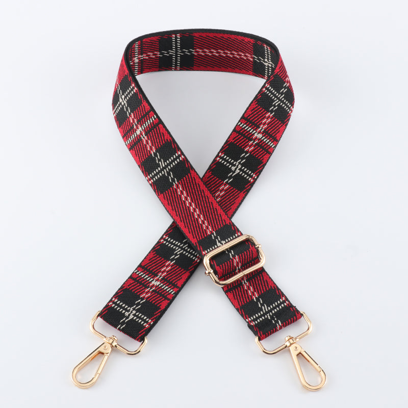 Multicolor Plaid Style Bag Shoulder Strap