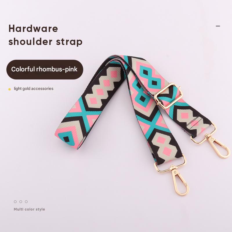 Multi-color Diamond Pattern Bag Strap