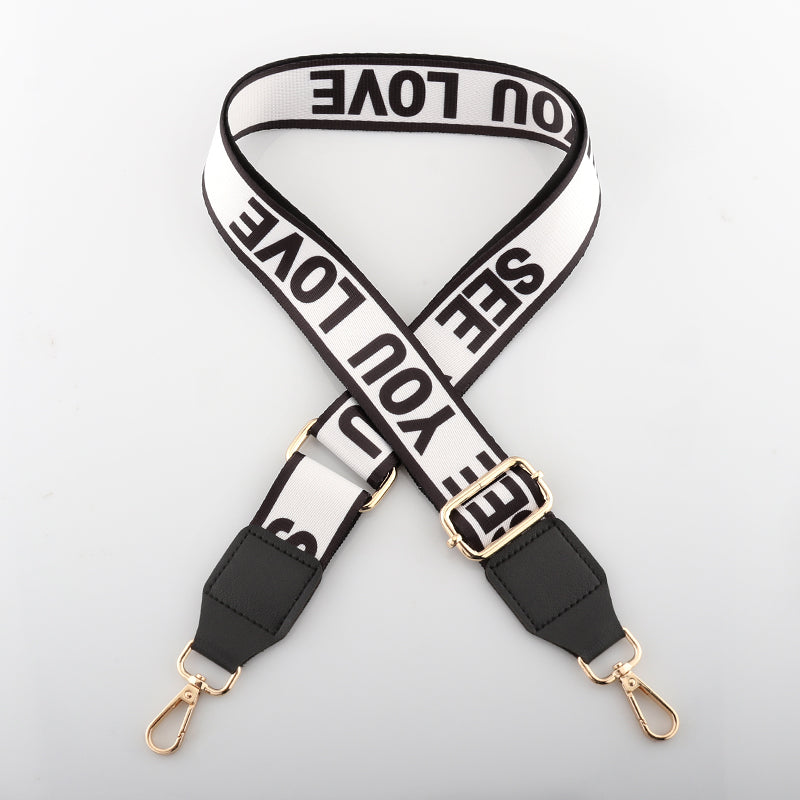 LOVE Letter Printed Bag Shoulder Strap with Leather Head