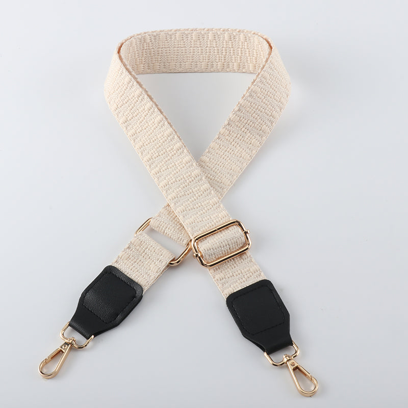 V Textured Jacquard Shoulder Strap with Leather Head