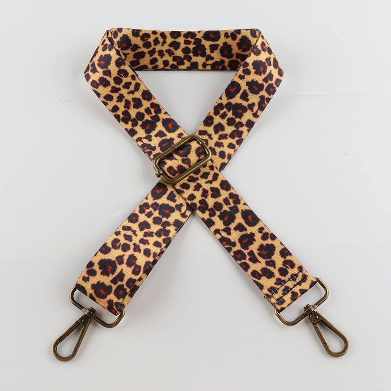 Colorful Leopard Print Bronze Buckle Shoulder Straps