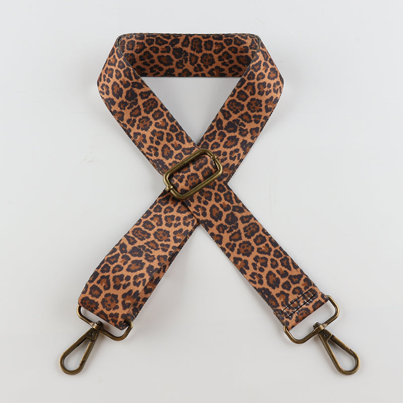 Colorful Leopard Print Bronze Buckle Shoulder Straps