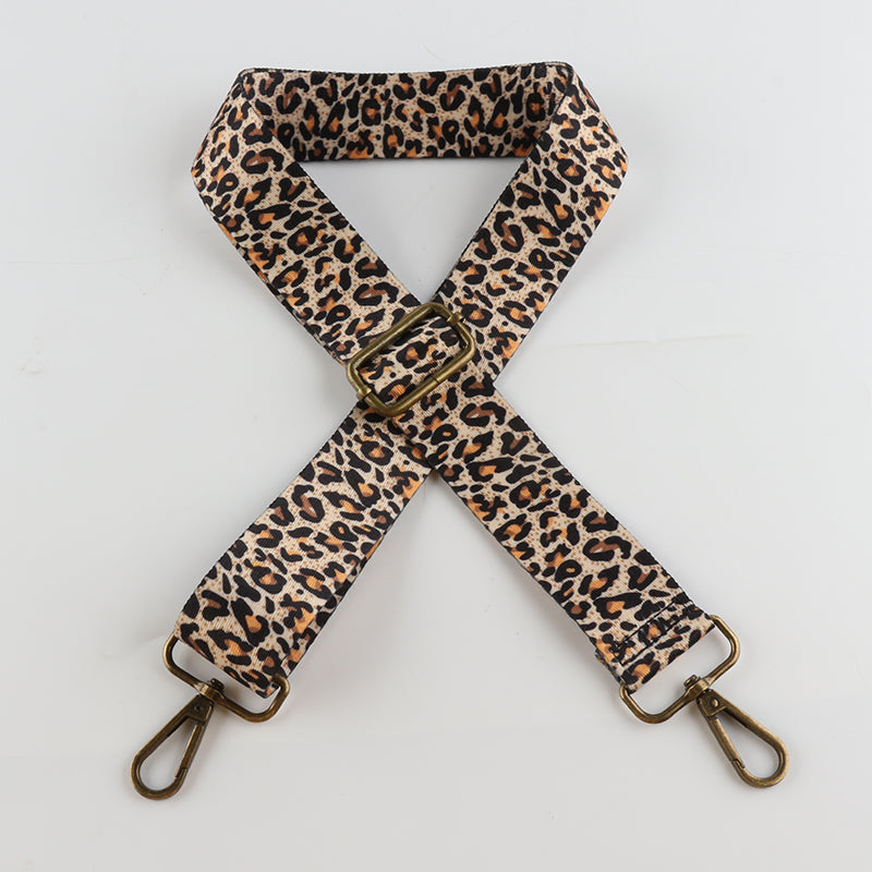 Colorful Leopard Print Bronze Buckle Shoulder Straps