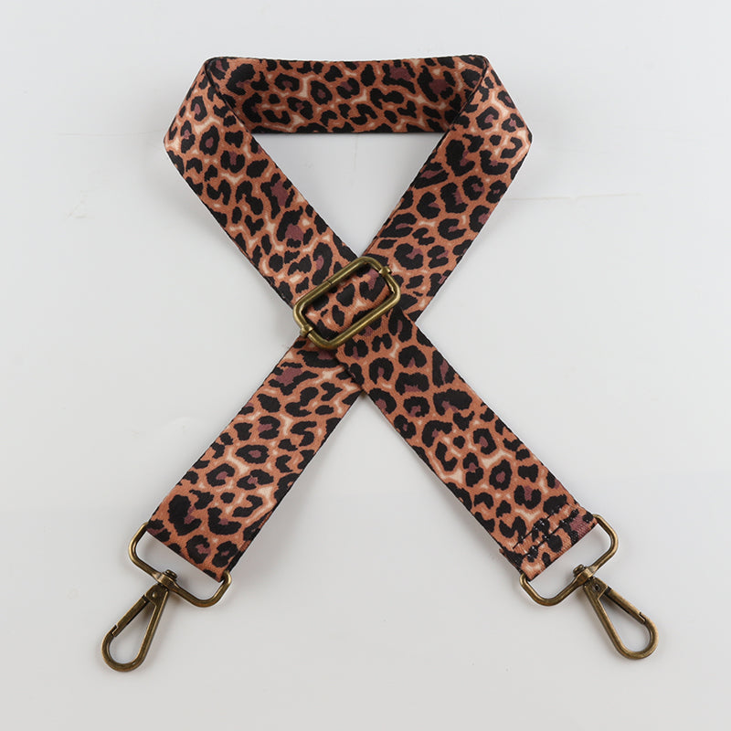 Colorful Leopard Print Bronze Buckle Shoulder Straps