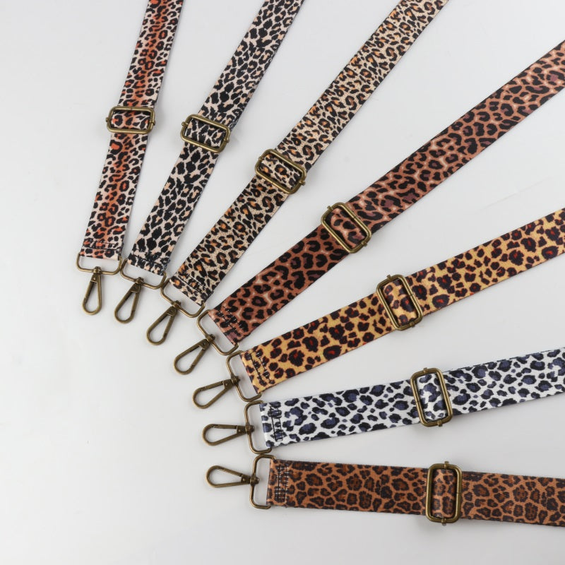 Colorful Leopard Print Bronze Buckle Shoulder Straps