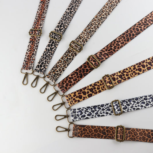 Colorful Leopard Print Bronze Buckle Shoulder Straps