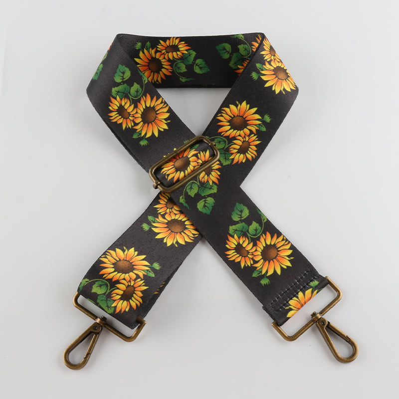 Ethnic Pattern Bronze Buckle Wide Shoulder Straps