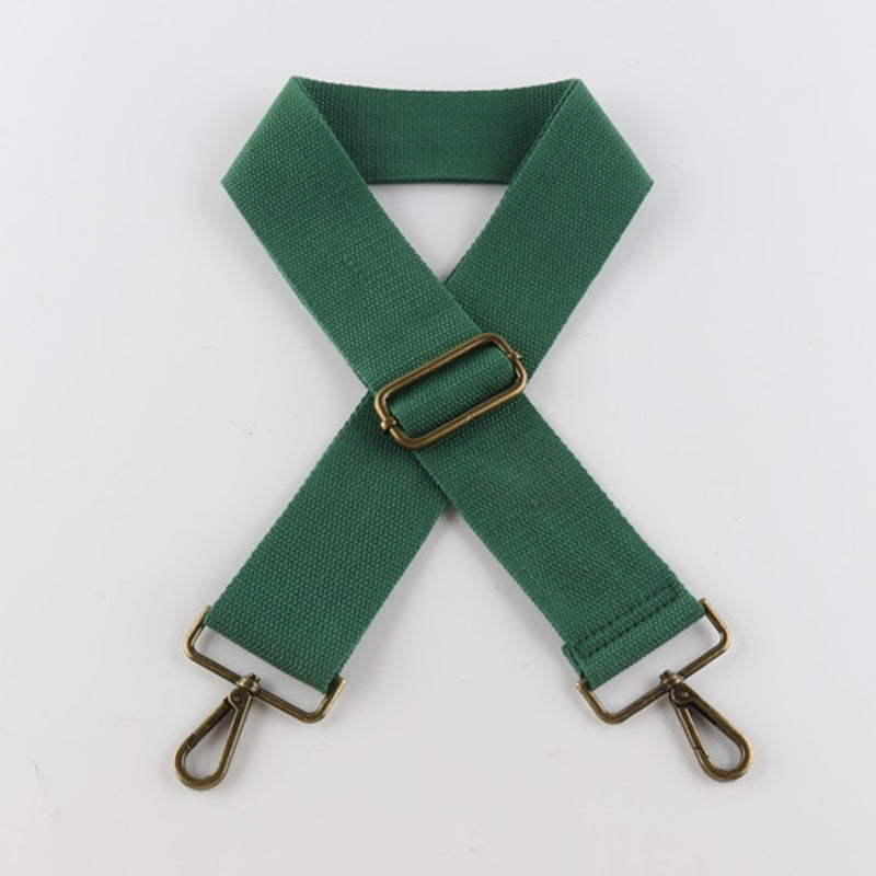 Solid Color Cotton Bronze Buckle Wide Shoulder Straps