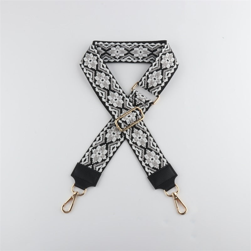 Black Style Bag Strap with Leather Head