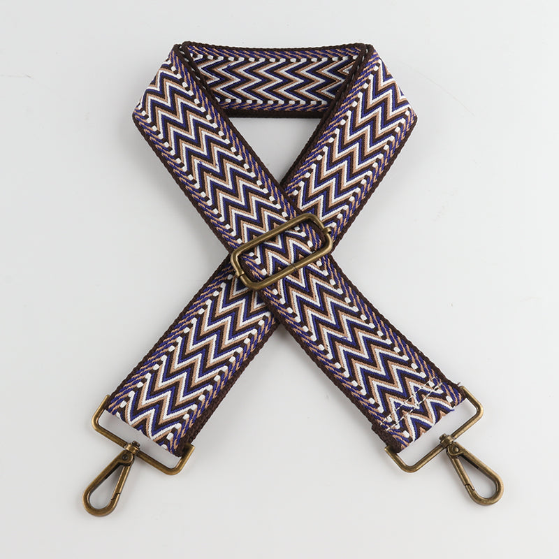 V-cut W-shape Pattern Bronze Buckle Wide Shoulder Straps