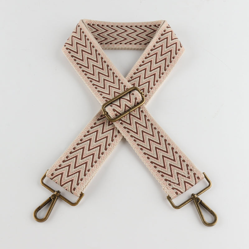 V-cut W-shape Pattern Bronze Buckle Wide Shoulder Straps