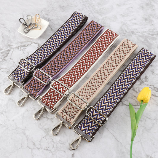 W Letter Texture Wide Bag Shoulder Strap