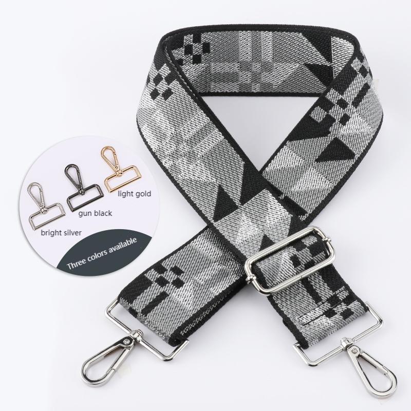 Geometric Patchwork Pattern Wide Bag Strap