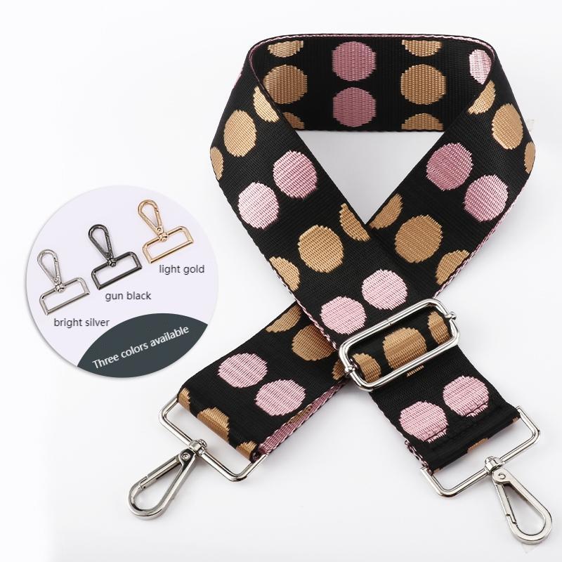 Polka Dot Black Pattern Wide Bag Strap