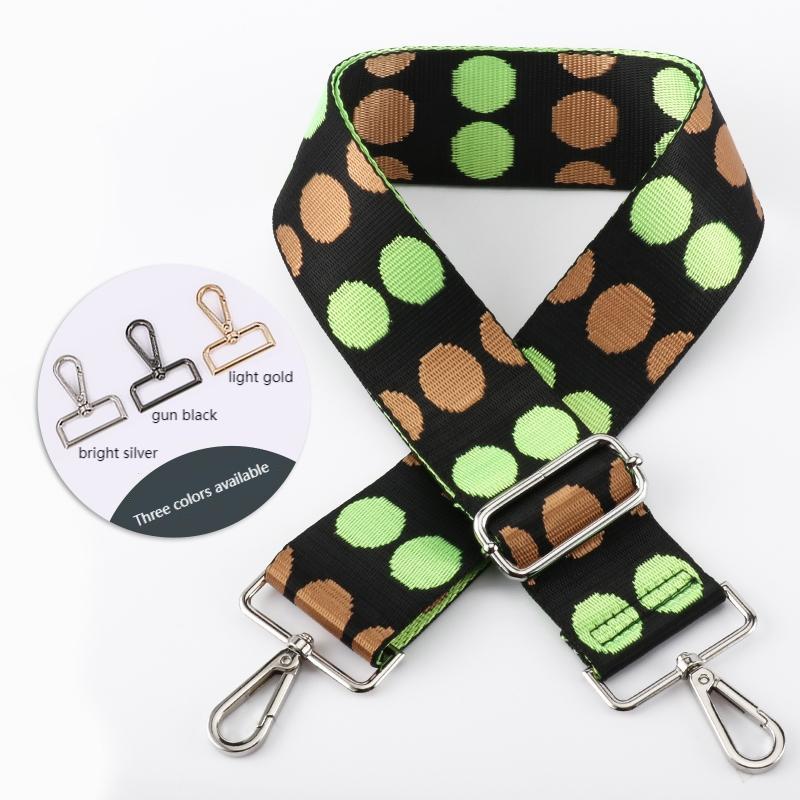Polka Dot Black Pattern Wide Bag Strap